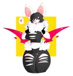  abstract_background alpha_channel bat big_thighs breasts cleavage clothed clothing female fluff koitonic looking_at_viewer mammal midriff plain_background red_eyes roxi standing transparent_background wings 