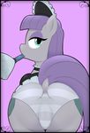  acstlu butt cutie_mark equine feather_duster female feral friendship_is_magic hair horse maid_uniform mammal maud_pie_(mlp) my_little_pony panties pony presenting presenting_hindquarters purple_hair raised_tail solo underwear upskirt 