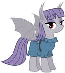  absurd_res alpha_channel animal_ears bat_pony bigger_version_at_the_source clothed clothing equine fangs female feral friendship_is_magic fur hair hi_res looking_at_viewer magister39 mammal maud_pie_(mlp) my_little_pony plain_background pointy_ears purple_hair red_eyes solo standing transparent_background vampire wings 