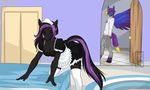  anthro bent_over bleeding_heart blush breasts cleavage clothed clothing duo equine female friendship_is_magic gale hi_res hooves horse legwear linhthasack maid maid_uniform male mammal my_little_pony original_character pegasus pony stockings wings 