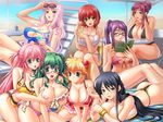  6+girls beach breasts female game_cg kono_mama_ja_ane_to_sex_shiteshimasu_are_otouto_yo_ima_naka_de_dasanakata? mochizuki_nozomu multiple_girls nipples 