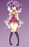  aisha_(elsword) breasts elsword flash gloves kuro_(kuronell) nipples open_mouth purple_eyes purple_hair pussy ribbon ribbons socks twintails uncensored undressing 