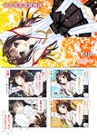  4koma bad_id bad_pixiv_id bare_shoulders brown_hair comic detached_sleeves double_bun female_admiral_(kantai_collection) hair_ornament hairband headgear japanese_clothes kantai_collection kongou_(kantai_collection) long_hair multiple_girls nontraditional_miko translation_request yuzukaze_rio 