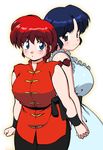  blush braid breasts chinese_clothes dress genderswap genderswap_(mtf) holding_hands large_breasts mage_(harumagedon) multiple_girls parted_lips plump ranma-chan ranma_1/2 red_hair saotome_ranma single_braid smile sundress tangzhuang tendou_akane 