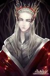  crown elf grey_eyes long_hair male_focus pointy_ears silver_hair snellsnail solo the_hobbit thranduil 