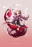  bad_id bad_pixiv_id blonde_hair blood breasts character_name chibi cleavage genderswap genderswap_(mtf) league_of_legends long_hair medium_breasts red_eyes solo vladimir yamijam 