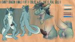  anthro anus balls big_butt black_penis blue_eyes blue_scales butt cherrybox chest_tuft daintydragon digitigrade dragon erection fur gold hair horn knot male model_sheet penis scalie solo spikes standing tuft white_scales 
