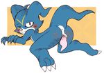  blush butt digimon erection feline-fattale male penis presenting presenting_hindquarters solo veemon 