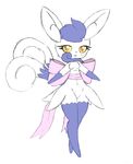  blush bow breasts cute female fluffy meowstic nintendo pok&#233;mon pok&eacute;mon small_breasts video_games 