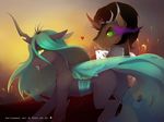  &lt;3 antiander armor black_hair cape changeling crown duo equine eye_mist fangs female feral friendship_is_magic green_ahir green_eyes green_hair hair holes hooves horn horse king_sombra_(mlp) long_hair male mammal my_little_pony pony queen_chrysalis_(mlp) red_eyes saliva slit_pupils tongue tongue_out unicorn wings 