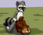  anthro cub doggystyle doggystyle_position female feral from_behind interspecies lagomorph male mammal penetration rabbit raccoon sex te vaginal vaginal_penetration young 