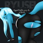  blue_fur butt feline fur green_eyes legwear looking_at_viewer mammal pussy ryusei ryusei_(artist) tights title 
