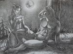  breasts couple equine female hi_res horn horse kneeling male mammal moon muscles night nipples nude satyr sinistervibe sitting smaller_version_at_the_source straight 