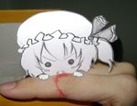  biting blood fangs fingers flandre_scarlet lowres paper_child papercraft photo solo touhou vampire yaua 