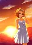  artist_request dress hairband highres k-on! solo source_request sundress sunset tainaka_ritsu 