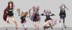  :q alternate_costume alternate_wings blush contemporary flandre_scarlet highres hong_meiling hood hoodie izayoi_sakuya jacket leg_garter legs mitoko_(kuma) multiple_girls naughty_face patchouli_knowledge red_hair remilia_scarlet skirt skirt_lift skull sleeves_pushed_up thighhighs tongue tongue_out touhou wings 