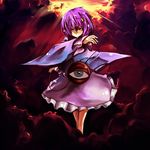  aoha_yuuki bad_id bad_pixiv_id cloud dark_clouds eyes highres komeiji_satori purple_eyes purple_hair short_hair sky solo sunlight third_eye touhou 