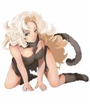  alcw_(pixiv657789) all_fours ayla_(chrono_trigger) bad_id bad_pixiv_id blonde_hair boots caveman chrono_trigger curly_hair green_eyes long_hair solo tail very_long_hair wavy_hair 