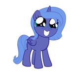  absurd_res alpha_channel amorecadenza big_eyes blue_eyes blue_hair equine female friendship_is_magic hair hi_res horn mammal my_little_pony plain_background princess_luna_(mlp) smile solo standing transparent_background winged_unicorn wings young 