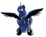  absurd_res alpha_channel amorecadenza bloodshot_eyes blue_eyes blue_hair crown equine female friendship_is_magic hair hi_res horn mammal moon my_little_pony necklace open_mouth plain_background princess_luna_(mlp) solo sparkles tongue tongue_out transparent_background vector winged_unicorn wings 