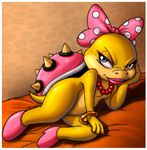  bow bracelet breasts cleavage clothed clothing female high_heel high_heels invalid_tag jewelry koopalings lips lipstick looking_at_viewer mario_bros necklace nintendo small_breasts solo spikes tallsimeon video_games wendy_o_koopa 