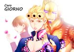  bad_id bad_pixiv_id blonde_hair bug butterfly dual_persona giorno_giovanna gold_experience haruno_shiobana hisohiso_(altoblue) insect jojo_no_kimyou_na_bouken male_focus multiple_boys petals red_eyes stand_(jojo) 