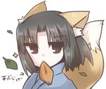  aburaage animal_ears black_hair food fox_ears fox_tail kara_no_kyoukai kemonomimi_mode lowres ohitashi_netsurou ryougi_shiki short_hair simple_background solo tail white_background 