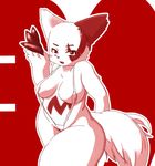  bikini breasts eyebrows female looking_at_viewer morokko nintendo open_mouth pok&#233;mon pok&eacute;mon red_eyes sling_bikini solo swimsuit video_games zangoose 