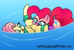  blue_eyes cutie_mark duo equine female feral fluttershy_(mlp) friendship_is_magic fur hair hentagon horse long_hair mammal my_little_pony open_mouth pink_fur pink_hair pinkie_pie_(mlp) pony water yellow_fur 