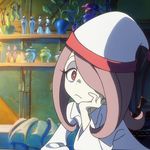  1girl animated animated_gif female hair_over_one_eye little_witch_academia purple_hair red_eyes solo sucy_manbabalan 