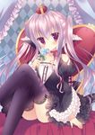  crossed_legs crown heart long_hair original purple_eyes purple_hair sitting solo sumii thighhighs twintails 