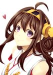  ahoge brown_hair detached_sleeves double_bun hairband heart kantai_collection kongou_(kantai_collection) kouji_(campus_life) long_hair looking_at_viewer md5_mismatch nontraditional_miko purple_eyes smile solo white_background 