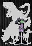  beast_boy_(dc) belt bird boots changeling dc_comics dinosaur dog fang frog full_body gloves gorilla green_eyes green_skin male male_focus mask mouse rhinoceros salute silhouette snake solo standing teen_titans umibito 