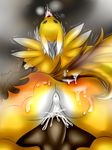  anthro anus balls blue_eyes canine chest_tuft cum cum_in_pussy cum_inside digimon duo faceless_male female fox fur hi_res human male mammal penis pussy renamon renamonpaws sex spanking straight tongue tongue_out trembling tuft yellow_fur 