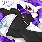  blue_eyes equine eyewear female friendship_is_magic fur glasses hair hooves horn horse legwear looking_at_viewer maid_uniform mammal my_little_pony panties pony purple_hair rarity_(mlp) skirt stockings text underhoof underwear unicorn upskirt white_fur 