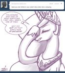  crown dialog embarrassed english_text equine eyes_close eyes_closed facepalm fart friendship_is_magic horn horse john_joseco mammal monochrome my_little_pony pony princess princess_celestia_(mlp) royalty text tumblr winged_unicorn wings 
