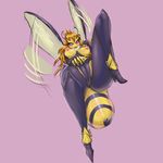  arthropod bee breasts brown_hair crown drxsmokey female hair insect long_hair nipples pink_background plain_background puffy_nipples purple_eyes queen_bee solo wings 