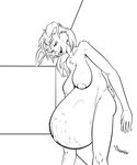  areola big_breasts breasts dawmino female fur growth hair lagomorph mammal nipples nude plain_background pregnant rabbit sequence solo white_background 