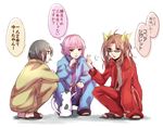  alternate_costume bad_id bad_pixiv_id blonde_hair blue_eyes brown_hair candy casual cat cigarette_candy food gloves gopnik hair_ribbon kagerou_(kantai_collection) kantai_collection kuroshio_(kantai_collection) long_hair michimaru_(michi) multiple_girls pink_eyes pink_hair ribbon school_uniform shiranui_(kantai_collection) short_hair slav_squatting squatting sunglasses track_suit translated twintails 