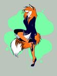  brown_nose canine eyes_closed female fluffy_tail fox fur hair mammal open_mouth orange_fur orange_hair orphen-sirius solo tongue white_fur 