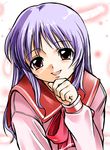  artist_request himekawa_kotone purple_hair red_eyes school_uniform solo to_heart 