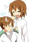  =_= bad_id bad_pixiv_id brown_hair closed_eyes dressing dressing_another hirasawa_ui hirasawa_yui k-on! maruki_(punchiki) messy_hair multiple_girls ponytail school_uniform serafuku short_hair siblings sisters teardrop yawning 