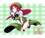  braid china_dress chinese_clothes dress hong_meiling long_hair ooike_teru red_hair solo touhou twin_braids 