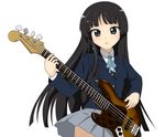  akiyama_mio bass_guitar black_eyes black_hair hiraizumi_(mugenkidousha) instrument k-on! long_hair school_uniform solo 