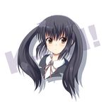  :&lt; black_hair brown_eyes highres k-on! nakano_azusa school_uniform solo twintails yuuki_shin 