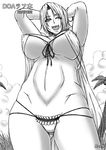  1girl breasts dead_or_alive large_breasts monochrome papepox2 pixiv_manga_sample smile swimsuit tecmo tina_armstrong 