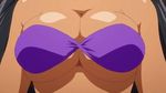  1girl angry animated animated_gif blush bounce bouncing_breasts bra breasts bursting_breasts dark_skin embarrassed kansen kansen_5:_the_daybreak large_breasts natsu_hyuuga pout pouting tube_top tubetop underwear 
