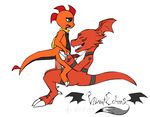  animated anthro digimon dragon gay guilmon humanoid_penis invalid_color lizard male nintendo penis pok&#233;mon reptile scalie scrafty sex vibrantechoes video_games 