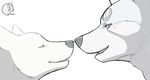  blush canine close-up eyes_closed feral fur greyscale mammal metalfox monochrome open_mouth plain_background teeth weed_(character) white_background 