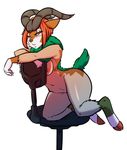  avante92 breasts chair female fur gogoat hooves horn nintendo nude plain_background pok&#233;mon pok&#233;morph pok&eacute;mon solo video_games white_background 